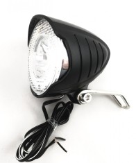 Far fata biciclete 110C, cu fir pentru dinam in butuc Cod:L257