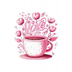 Sticker decorativ Ceasca de cafea, Roz, 60 cm, 6109ST