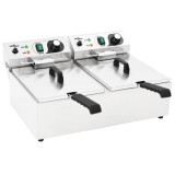 Cumpara ieftin Friteuză electrică dublă, oțel inoxidabil, 20 L, 6000 W