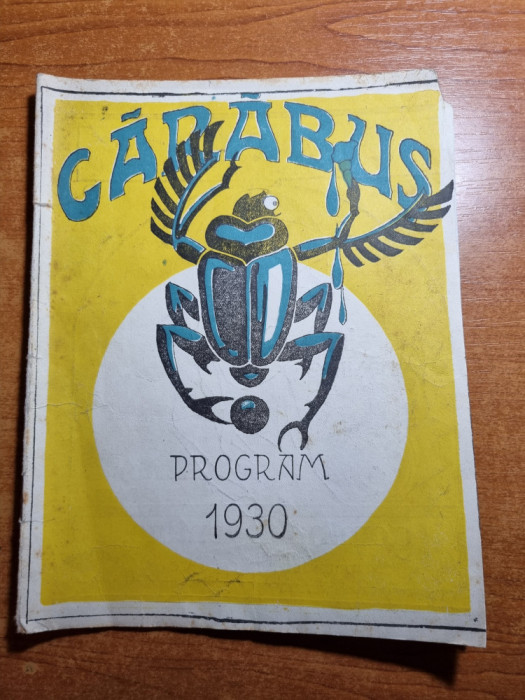 Program teatru carabus 1930-c-tin tanase,natalita pavelescu,lizica petrescu