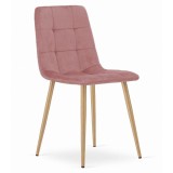 Scaun bucatarie/dining, Artool, Kara, catifea, lemn, roz, 44.5x50.5x87 cm, Leobert