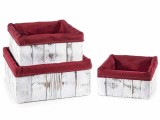 Cumpara ieftin Set 3 cosuri decorative 25.5x25.5x12 cm, 21.5x21.5x10.5 cm, 18x18x9 cm