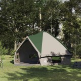vidaXL Cort Teepee cu acoperiș Verde și alb 490 x 410 x 210 cm 42004065