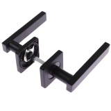 Maner cu rozeta patrata pentru usa lemn, Bali Gato BB(K) RS55, zamac, negru, 130 x 55 mm