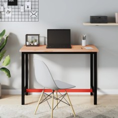 vidaXL Banc de lucru, 115x55x81,5 cm, lemn masiv de fag și metal 3188904