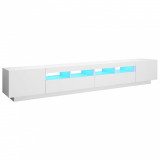 Cumpara ieftin Comoda TV cu lumini LED, alb, 260x35x40 cm