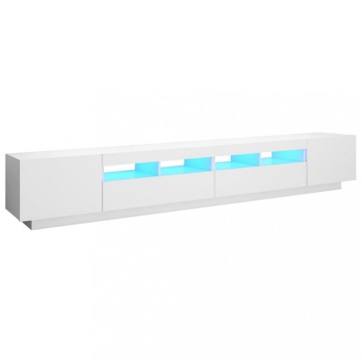 Comoda TV cu lumini LED, alb, 260x35x40 cm foto
