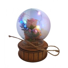 Aranjament floral cu Luminite si Muzicuta, Multicolor, 15 cm, MM9870C