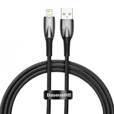CABLU alimentare si date Baseus Glimmer, Fast Charging Data Cable pt. smartphone, USB la Iphone Lightning, 1m, negru &amp;quot;CADH000201&amp;quot; (timbru verde 0.08 l foto