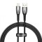 CABLU alimentare si date Baseus Glimmer, Fast Charging Data Cable pt. smartphone, USB la Iphone Lightning, 1m, negru &quot;CADH000201&quot; (timbru verde 0.08 l