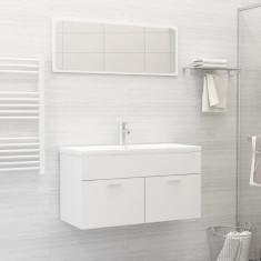 vidaXL Set mobilier de baie, alb, lemn prelucrat 3070883