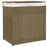 Cos de rufe cu 2 sectiuni, 53x35x57 cm, poliratan