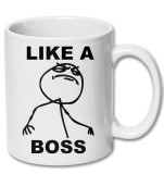 Cana alba personalizata &quot;LIKE A BOSS&quot;, INOVATIX&reg;. 330ml