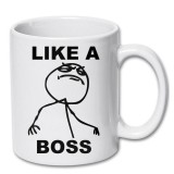 Cana alba personalizata &quot;LIKE A BOSS&quot;, INOVATIX&reg;. 330ml
