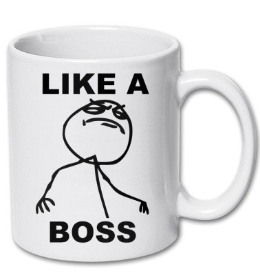 Cana alba personalizata &amp;quot;LIKE A BOSS&amp;quot;, INOVATIX&amp;reg;. 330ml foto