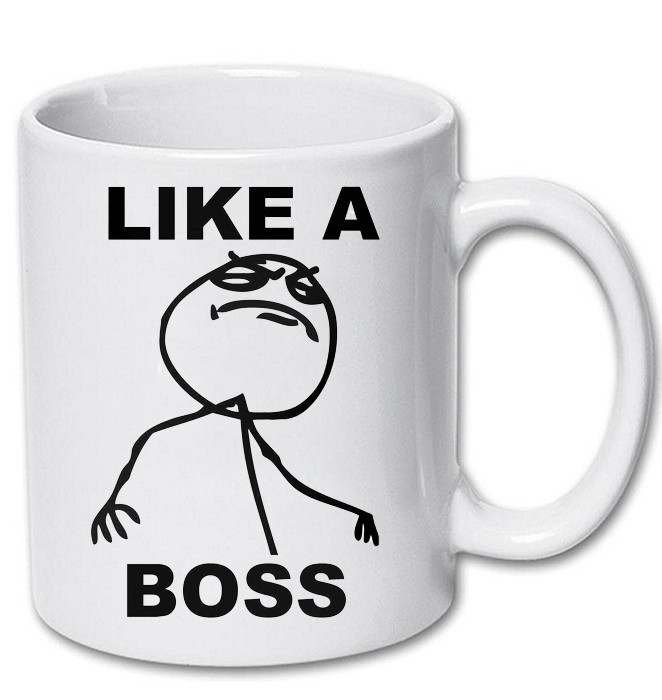 Cana alba personalizata &quot;LIKE A BOSS&quot;, INOVATIX&reg;. 330ml
