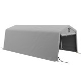 Outsunny Garaj Portabil, Carport Rezistent, Cort tip Garaj cu Copertină și 2 Ferestre de Ventilație și Ușă, 6.2x3.3x2.4 m, Gri | Aosom Romania
