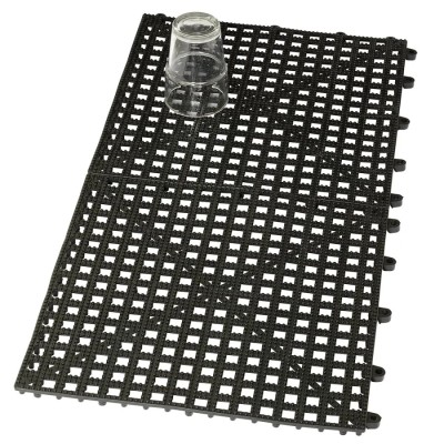 Gummi-Abtropfmatte schwere Ausf&amp;uuml;hrung - 31,5 x 31,5cm steckbar, schwarz - 2er Pack foto