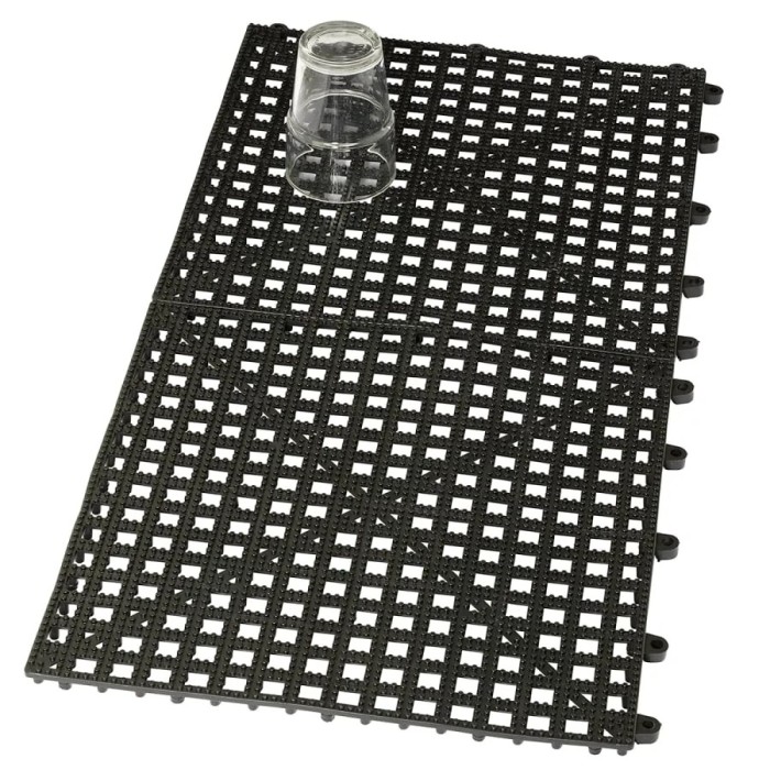 Gummi-Abtropfmatte schwere Ausf&uuml;hrung - 31,5 x 31,5cm steckbar, schwarz - 2er Pack