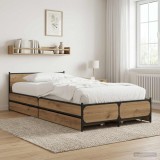 Cumpara ieftin Cadru de Pat cu Tablie cu sertar Stejar artizanal 80 x 200 cm