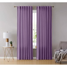 Draperie din catifea cu rejansa transparenta cu ate pentru galerie, Madison, 150x230 cm, densitate 700 g/ml, Mov inchis, 1 buc