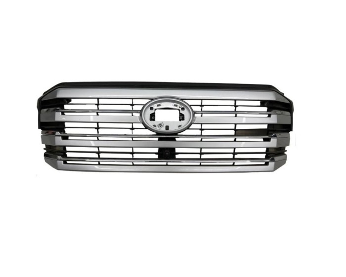 Grila masca fata TOYOTA LAND CRUISER (FJ300), 06.2021-, fara gaura camera, cu ornamente cromate; negru,