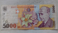 BANCNOTA 5000 LEI 1998-ROMANIA foto