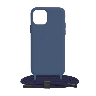 Husa pentru iPhone 11 Pro, Techsuit Crossbody Lanyard, Blue foto