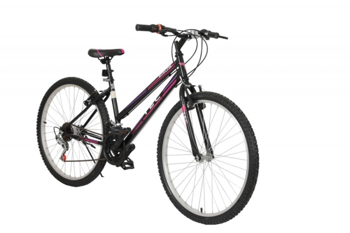 Bicicleta MTB TEC Eros, culoare negru/roz/mov, roata 26&quot;, cadru din otel Cod:252625000308