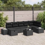 Cumpara ieftin Set de canapele pentru grădină 8 pcs Negru 55 x 62 x 69 cm