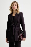 Answear.LAB sacou culoarea violet, un singur rand de nasturi, neted