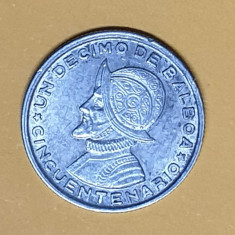 Panama - Moneda veche din argint - un decimo de Balboa 1953