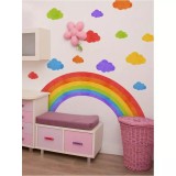 Cumpara ieftin Sticker Perete Autocolant Curcubeu si Nori 30x90cm - 01616 A(BM6062)
