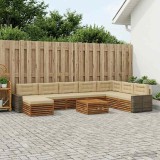 Cumpara ieftin Set de canapele de exterior 9 buc. 7-Locuri Natural si Bej