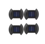 Set 4 lampi LED solare cu lumina bidirectionala pentru garduri, scari exterioare, senzor de lumina, iluminare alb cald