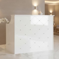 Recepție de frizerie lăcuită Alexa 120 cm cosmetică pentru salon cabinet SPA alb