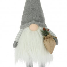 Decoratiune luminoasa Boy Gnome w hat grey, 26x26x65 cm, plus, gri/alb