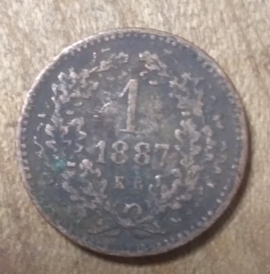 Ungaria 1 Kreuzer 1887 KB foto
