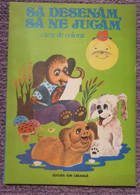 Sa desenam sa ne jucam, carte de colorat Ed I Creanga 1980, ca noua, necolorata foto