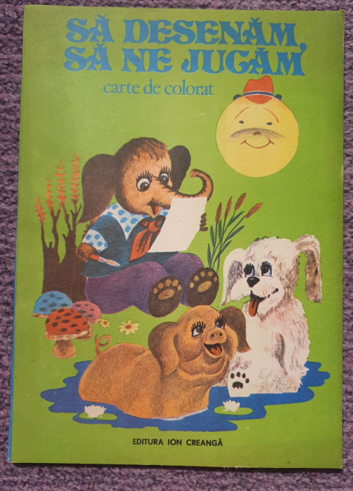 Sa desenam sa ne jucam, carte de colorat Ed I Creanga 1980, ca noua, necolorata