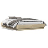 Cumpara ieftin Cadru de pat, stejar sonoma, 135x190 cm, lemn prelucrat