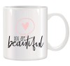 Cana alba personalizata You are Beautiful, INOVATIX&reg;. 330ml, Oem