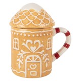 Cumpara ieftin Cana Craciun ceramica multicolora 13x10x15 cm / 350 ml