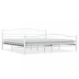 vidaXL Cadru de pat, alb, 200 x 200 cm, metal