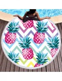 Prosop mare de Plaja super absorbant forma rotunda diametru 150cm model Ananas, AVEX