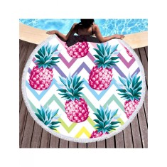 Prosop mare de Plaja super absorbant forma rotunda diametru 150cm model Ananas