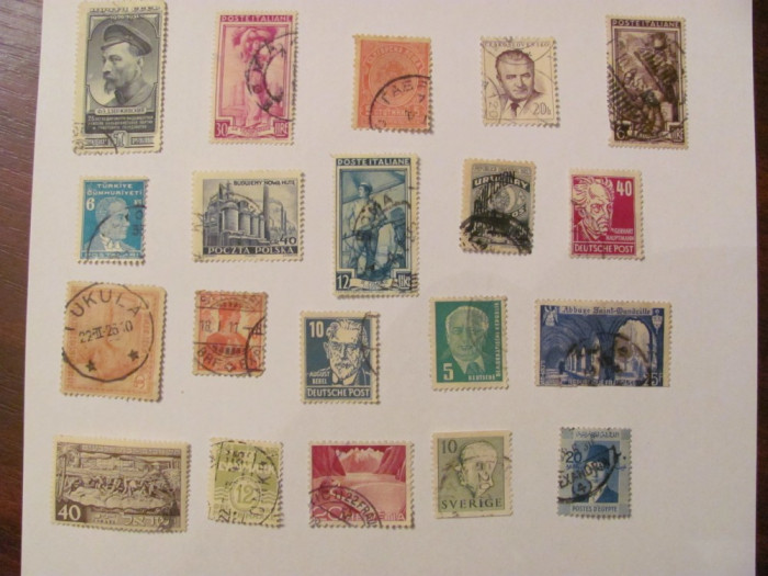 GE - Lot 100 timbre vechi deparaiate straine / o parte interbelice (1)