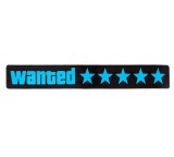 Sticker Electric LED Auto, Wanted, Culoare Albastru pentru Parbriz, Luneta, Geamuri Laterale AutoREY&reg;