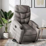 VidaXL Fotoliu rabatabil cu ridicare pe verticală, gri taupe, textil