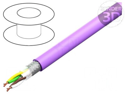 Cablu CAN bus 2x2x0,22mm2 Cu PVC violet 30V foto